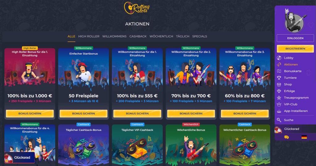 Rolling Slots 10 Rolling Slots Bonusangebot