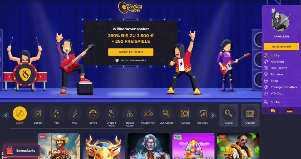 Rolling Slots Startseite