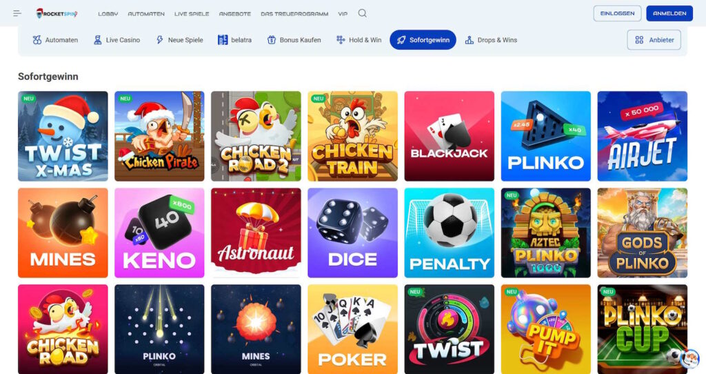 Rocketspin Sofortgewinne