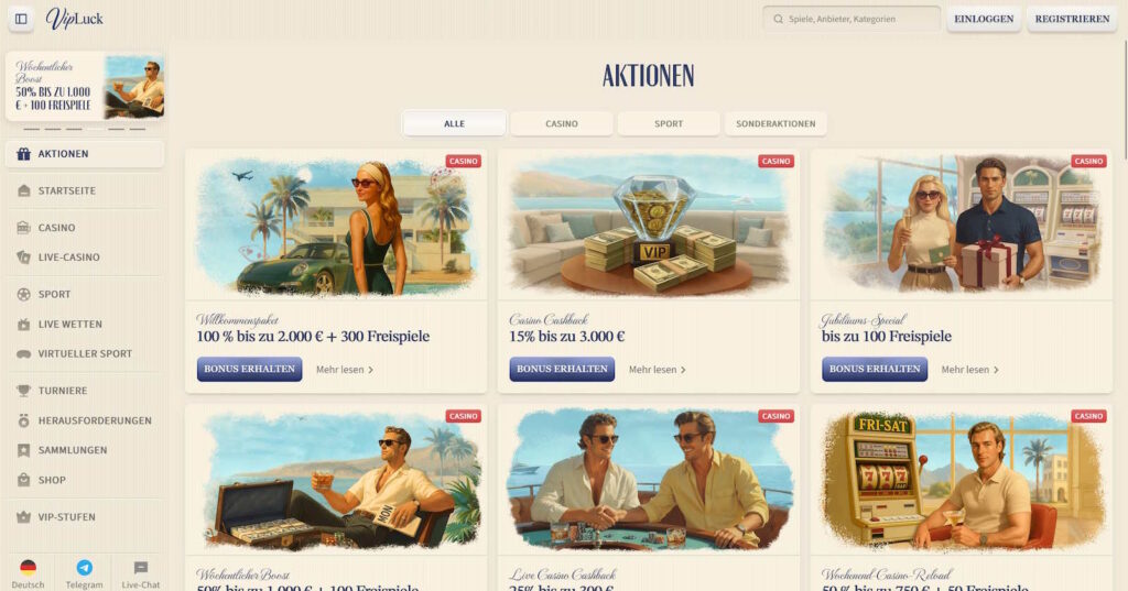 VIP Luck 6 VIPLuck Bonusaktionen