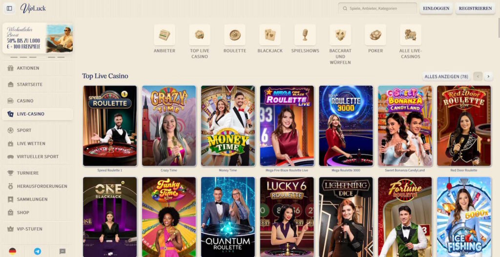 VIP Luck 4 VipLuck Live Casino