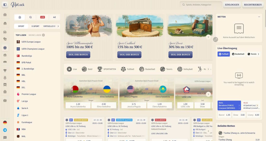 VIP Luck 5 VipLuck Sportwetten