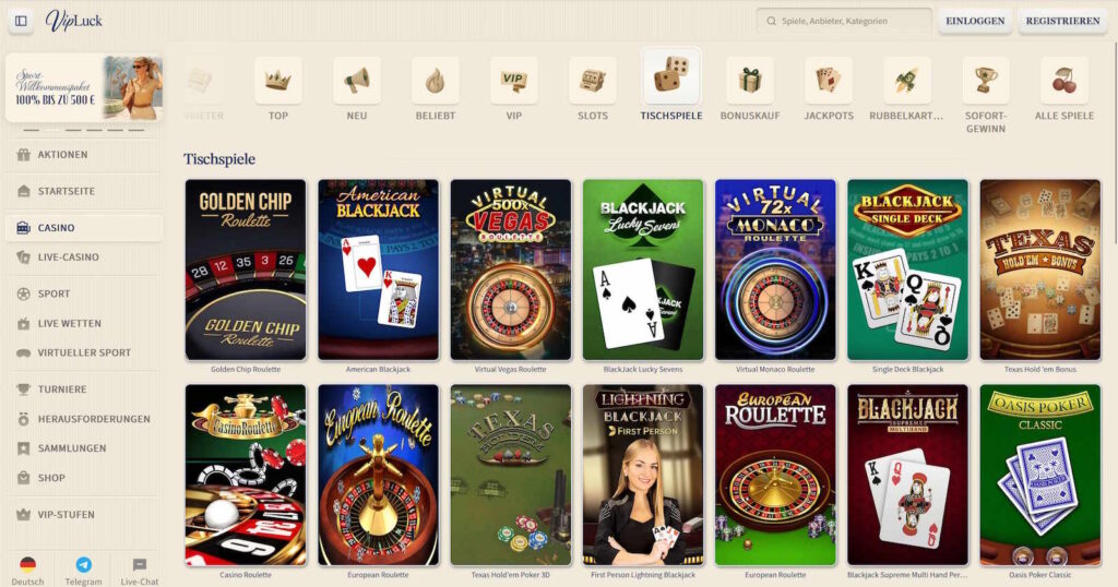 VIP Luck 2 VipLuck Tischspiele