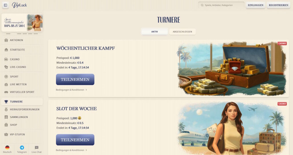 VIP Luck 7 VipLuck Turniere