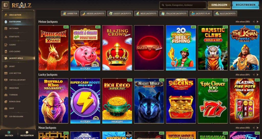 Realz 2 Realz Jackpots