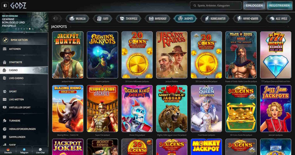 Godz 3 Godz Casino Jackpots