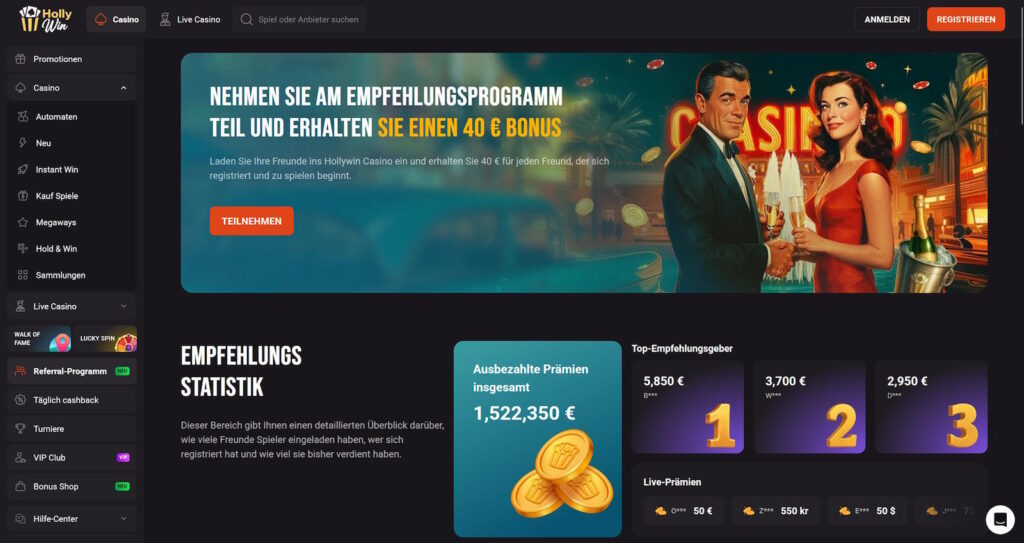 Hollywin 9 Hollywin Empfehlungsprogramm