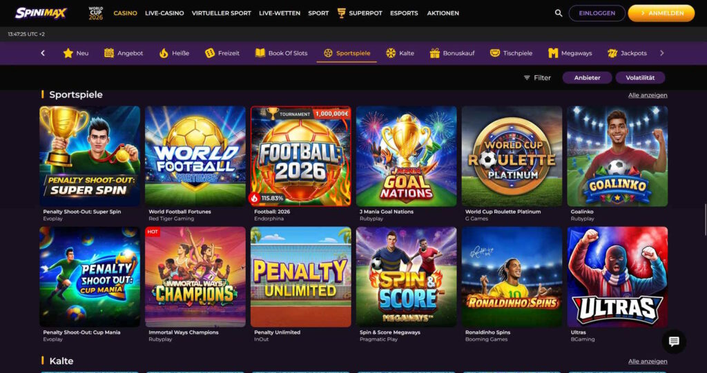 Spinimax 5 Spinimax Casino Sportspiele