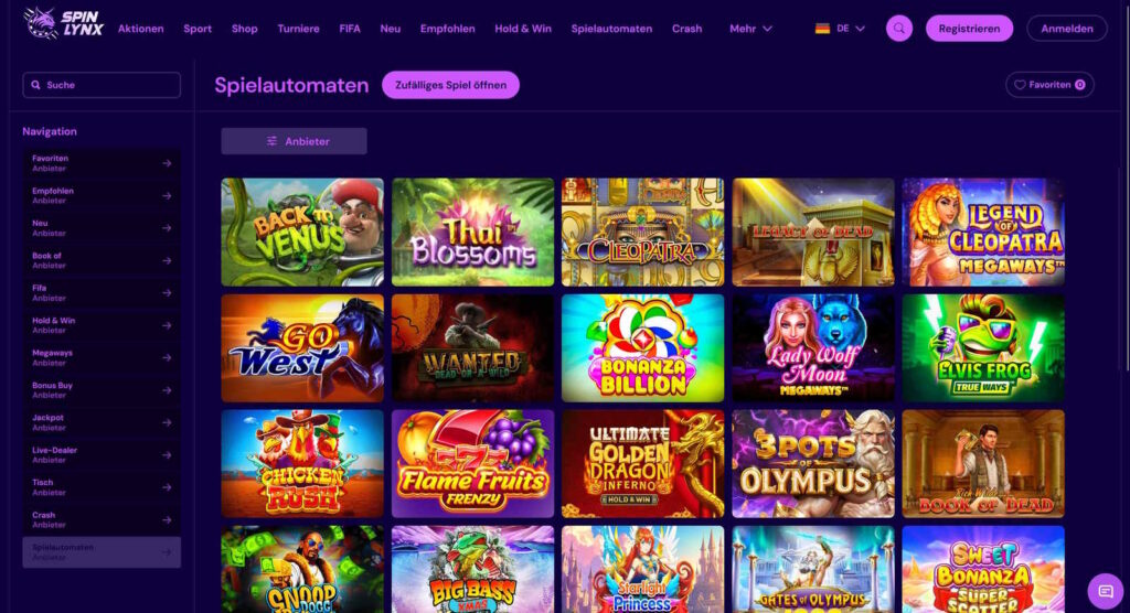 Spinlynx 2 Spinlynx Casino Spielautomaten