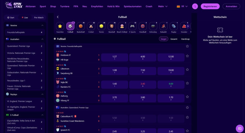 Spinlynx 6 Spinlynx Sportwetten