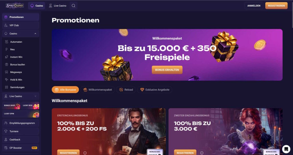 Spirit 6 Spirit Casino Bonus