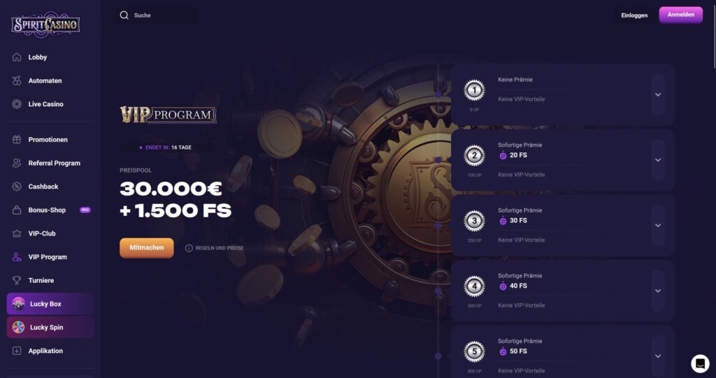 Spirit 7 spirit casino vip programm
